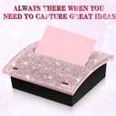 Eersida Rhinestone Self Stick Note Pad Holders 4 x 4 Inches Pink Cute Note Holder Sticky Dispenser Bling Memo Stick Dispenser for Office Employee Coworkers Gifts Home Desk Supplies