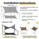 Sunnymove 20 x 30 ft Sun Shade Sail for Patio Rectangle 185 GSM Heavy Duty UV Block Canopy Permeable Cover Outdoor Garden Deck Backyard Commercial Grade 95%-98% UV Protection Easy Installation(Grey)