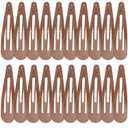 WILLBOND 30 Pieces 3.1 Inch Large Metal Snap Hair Clips Nonslip Barrettes Women Hair Accessories (Brown)