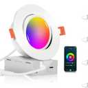 CLOUDY BAY 4 inch Gimbal Smart WiFi LED Recessed Lights,RGBCW Color Changing,Compatible with Alexa and Google Home Assistant,No Hub Required,2700K-6500K,IC Rated,Pack of 4