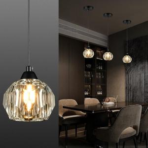 Crystal Chandeliers for Dining Room Lights Fixture Over Table, 1-Light Black Modern Pendant Light FixtureCrystal Pendant Lighting for Kitchen Island Bathroom Bar