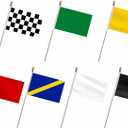 20 Pack Checkered Black and White Flags Multicolor Racing Mini Stick Flags Set Small Miniature Handheld Race Car Flag Decorations for Sports Events, 5x8 Inch