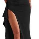 ABYOVRT Women Formal Dresses Sleeveless Bodycon Ruched High Slit Sexy Maxi Dress Cocktail Prom Size Small