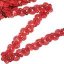 uxcell 11 Yard Sequins Trim Ribbon 0.6 Inch Sequin Gimp Braid Trim Spangle Flat Sequins Paillette Fabric Flat Trims Strips for Crafts Sewing Clothes Home Party Decoration, Red