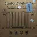 Cumbor 29.751.5" Extra Wide Baby Gate for Stairs, Pressure-Mounted Dog Gates for Doorways & Hallways, Auto-Close Walk-Through, No-Trip Design, Child Proof Safety, Dog/Pet Gate for Indoor Use, White