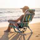 Nice C Beach Chair with Umbrella, Backpack Stripe Beach Chair for Adults, Sand Chair, High Back, with Cooler, Cup Holder & Heavy Duty (Set of 1), Regular