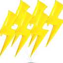 Set of 6 Lightning balloons bolt Foil Party 45 Inch Flash Foil Lightning Bolt Shape Balloons Birthday Party Supplies for Wedding Decoration(Yellow)