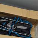 FUNDANGO Oversized Camping Chair for Adults,550lbs Heavy Duty Foldable Portable Lawn Chair with Padded Seat & Back, 4-can Cooler & Cup Holder, Carry Bag Included for Outdoor (Black/Grey) (21"D x 40.55"W x 38.6"H)