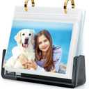 ZEEYUAN 4x6 Desktop Flip Photo Album on Stand Acrylic Picture Frame Holds 60 Pictures, 4x6 Standing Photo Album Double Side Display Gifts for Thanksgiving Christmas Valentines (Black)