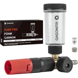 Raincovo Pure Pro Foam Cannon for Pressure Washer, Adjustable Nozzle with 1/4” Quick Connector, Power Washer Soap Cannon for Car Detail, Additional 1.1mm Orifice Nozzle