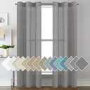 H.VERSAILTEX Linen Curtains Nickel Grommet Natural Linen Semi-Sheer Curtains 2 Panels Privacy Added Premium Soft Rich Material Drapes for Bedroom/Living Room - 37x84 Inch- Charcoal Grey