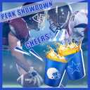 Bokon 24 Pcs Cow Boy Football Party Supplies Blue Football Plastic Cups Reusable 16oz Thickened Sports Birthday Party Drink Cups for American Rugby Game Day