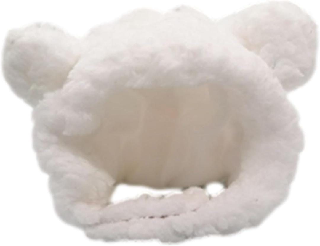 Pet Headwear Hat | Bear Hat for Pet Cat Costume | Breathable Small Kitten Costume Headwear for Pets, Puppies, Cats (White)