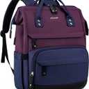 LOVEVOOK Laptop Backpack for Women, 15.6 Inch Work Business Backpacks Purse With Large Capacity, Waterproof Nurse Bag College Bookbag for School, Waterproof Casual Daypack for Travel (Purple-blue-black)