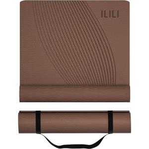 ILILI Yoga Mat, TPE Exercise Mat, Tear-Resistant, Fitness Yoga Mat with Carrying Strap, 72''x25''0.3''(8mm), Ideal for Yoga, Pilates, Home Workouts, Stretching & All Fitness Routines