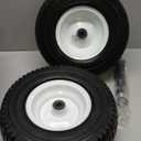 GICOOL 13x5.00-6 Flat Free Lawn Mower Tire and Wheel, 13x5-6 Riding Lawnmower Tire with 3"-6" Centered Hub and 3/4" & 5/8" Bearings, Tractor Turf Tire Turf-Friendly, 2 Pack