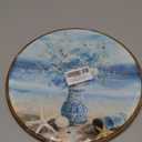 Yorhifa Blue Coastal Beach Floral Framed Wall Art