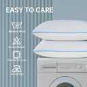 Cooling Bed Pillows for Sleeping Queen Size Set of 2, Double-Sided Memory Foam Cool Pillow with Zipper for Hot Sleepers, Cold Pillows for Side, Back or Stomach Sleepers (Shell)