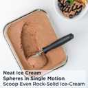 Deiss Pro Ice Cream Scoop, Stainless Steel with Soft Rubber Handle, Perfect Ergonomic Design for Easy Grip, Heavy Duty Ice Cream Scooper For Spooning Frozen Hard Gelato and Sorbet, Cookie Dough