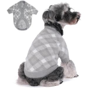 Dog Sweater, Sweaters for Small Dogs, Warm Soft Pet Clothes for Puppy, Medium Large Cat, Dogs Girl or Boy, Dog Shirt for Winter Christmas (Grey, X-Small)
