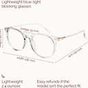 Gaoye Blue Light Blocking Glasses, Retro Round Eyewear Frame Anti Eyestrain Computer Glasses for Women Men - GY1688 (Transparent Frame/Transparent Lens, 1)