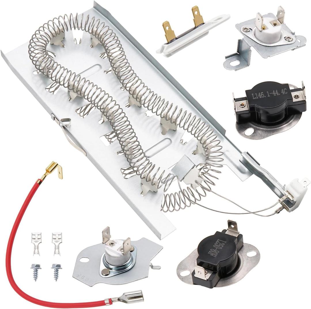 Dryer Heating Element Repair Kit Replaces For Maytag Bravos Model MED7230HW1 MED7230HW0 MED7230HW2 MED7230HW3 MED7230HC1 MED7230HC0 MED7230HC2 MED9700SQ0 MED9700SB0 MED9600SQ0 MED9800TQ0