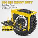 Truck Tire Step, Heavy-Duty 350lbs Folding Step with Anti-Slip Surface, Adjustable Tire Step for Pickup Trucks, SUVs and RVs, Portable Tire Table with Non-Slip & Reflective Design
