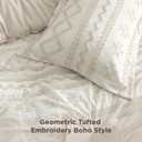 Bedsure Tufted Boho Comforter Set Queen Size - Beige Boho Bed Set, GentleSoft 3 Pieces Farmhouse Distressed Vintage, Home Decor Bedding, Gifts for Woman, Soft Jacquard Queen Comforter for All Seasons