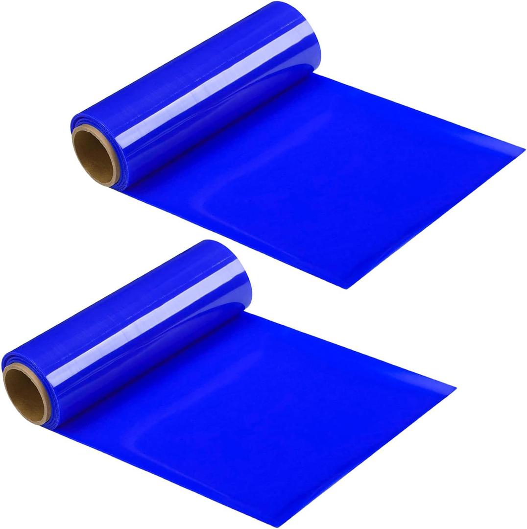2 Rolls Non Slip Material Roll, 8 Inch x 3.25 ft Silicone Roll Cut to Size Blue Non Slip Mat Large Table Pads for Baking Drawer Crafts Counter Eating Aids Drawer