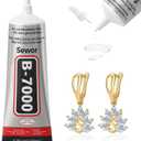 3.7oz B7000 Rhinestone Clear Glue for Jewelry Making, 110 ml Multipurpose Adhesive Jewelry Glue for Fabric, Tumblers, Rhinestones DIY Crafts, Nail Art, Makeup, Shoes, Cell Phones, Tablet, Wood, Pack of 3