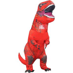 Rysotowy Inflatable Dinosaur Costume for Adults Blow up T-rex Costume Funny Party Dino Costume Fancy Halloween Costume Suit (Red)