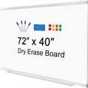 H-Qprobd Dry Erase Board for Wall 72"x40" Aluminum Presentation Magnetic Whiteboard with Long Pen Tray, Wall-Mounted White Board for School, Office and Home