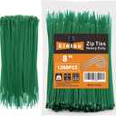 8 Inch garden green Zip Ties (1200 Pack), 35 LBS Tensile Strength, Self-Locking Nylon PA66 UV Resistant Cable Ties for Indoor and Outdoor Use
