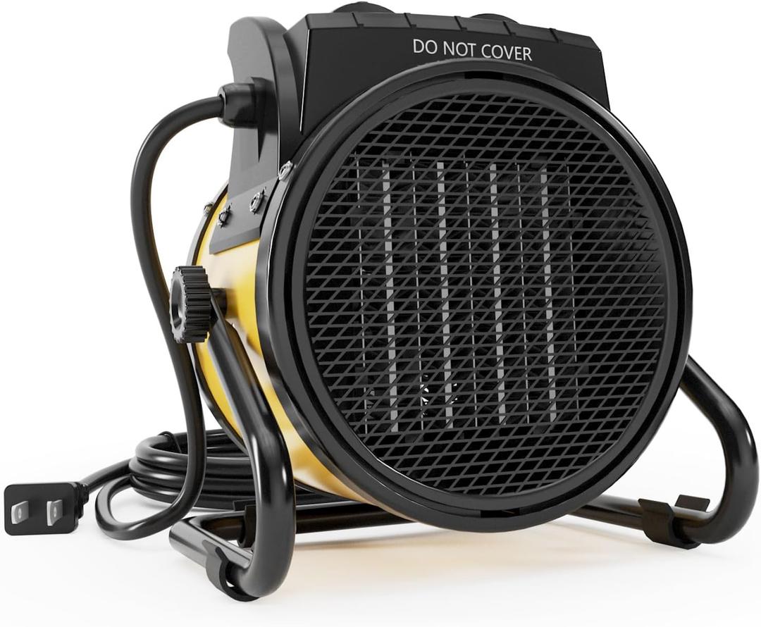 Outdoor Heaters for Patio, 1500W Electric Greenhouse Heater with 3S PTC Ceramic Fast Heating, Overheat Protection, 3 Modes for Outdoor, Patio, Greenhouse, Garage, Indoor, Yellow