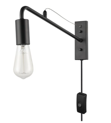 Globe Electric Holden 2-in W 1-Light Matte Black Modern/Contemporary Wall Sconce