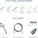 Moen Engage Magnetix Chrome 3.5-Inch Six-Function Detachable Handheld Showerhead with Magnetic Docking System, 26100