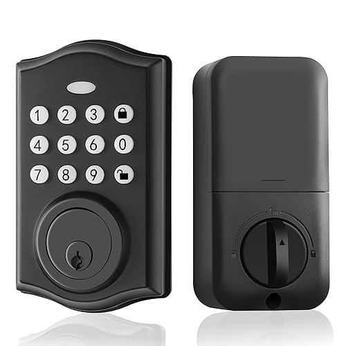 Keyless Entry Door Lock, Smart Deadbolt Auto Lock with Electronic Keypad, Easy Installation & Setting Design Ideal for Front Door, Home, Apartment, Storehouse