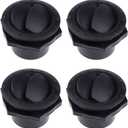 4Pcs Dashboard Air Conditioning Deflector Outlet Side Roof Vent - Mount Round Louvered Dash Vent Exhaust Grille for Car RV Boats Yacht - Black