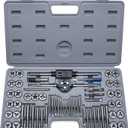 60-Pc Master Tap and Die Set - Include SAE Inch Size #4 to 1/2 and Metric Size M3 to M12, Coarse and Fine Threads | Essential Threading Rethreading Tool Kit with Complete Accessories and Storage Case