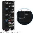 Hanging Shoe Organizer for Closet, 30 Sections Hanging Closet Organizers and Storage Shelves, Space Saving Hanging Shoe Storage, Black, 17''W×11.5''Dx 48''H