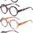 Bevi Ladies Stylish Reading Glasses Round Reader with Spring Hinges Great Value Glasses Readers for Women 2948 (2.25)