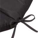 Pillow Perfect Fresco Solid Indoor/Outdoor One Piece Chair Cushion Deep Seat, Weather and Fade Resistant, Square Corner - 36.5" x 18", Black