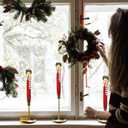 DRomance Christmas Flameless Taper Candles Battery Operated with Remote and Timer Real Wax LED Flickering Taper Candles 3D Wick Hand-Colored Painted Deer Holiday Indoor Decor(2 Pack, 0.79 x 11.4)