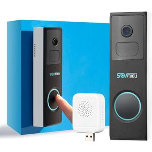 Vicohome D2A Home Surveillance Wireless Video Doorbell with Chime, Battery, Waterproof, Audible Alarm Easy to Setup,2.4GHz Wi-Fi, Human Detection,Two Way Audio, Micro SD Slot