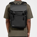 tomtoc Flap Laptop Backpack, Lightweight, Water-Resistant College Travel Casual Daypack, Slim Durable Work-pack Rucksack for 13-16 Inch MacBook Laptop, Large Capacity, 18L, Black