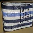 EBOOT 7 Pieces 100% Cotton Pool Beach Towels 30 x 70 Inch Cabana Stripe Oversized Basics Turkish Pool Bath for Hotel Swimming Bathroom(Navy & Sky Blue Stripe)