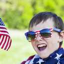 American Flag Sunglasses, 4th of July Sunglasses 3 Pcs, Red White and Blue Decorations Patriotic, USA Flag Glasses for Women Men Classic Retro for 4th of July Accessories