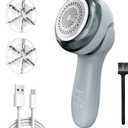 Fabric Shaver, Electric Lint Remover Shaver with 6-Leaf Blades, 2 Speeds Sweater Shavers to Remove Pilling with 3 Blades, Rechargeable Fabric Pill Shaver Fuzz Remover for Clothes Furniture Couch