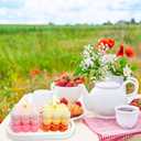 4 Pack Rose Bubble Candles - Multi-Color Gradient Cube Soy Wax Pillar for Home Decor, Romantic Scented for Valentine's Day, Wedding, Anniversary, Birthday and Gift