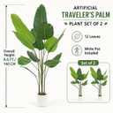 Bird of Paradise Artificial Plant 4 ft Tall Faux Banana Leaf Tree, 2 Pack